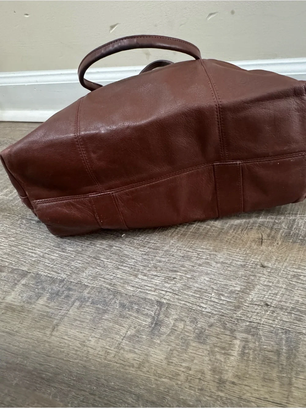 Vintage Jordache Classic Leather Tote Bag in Brown